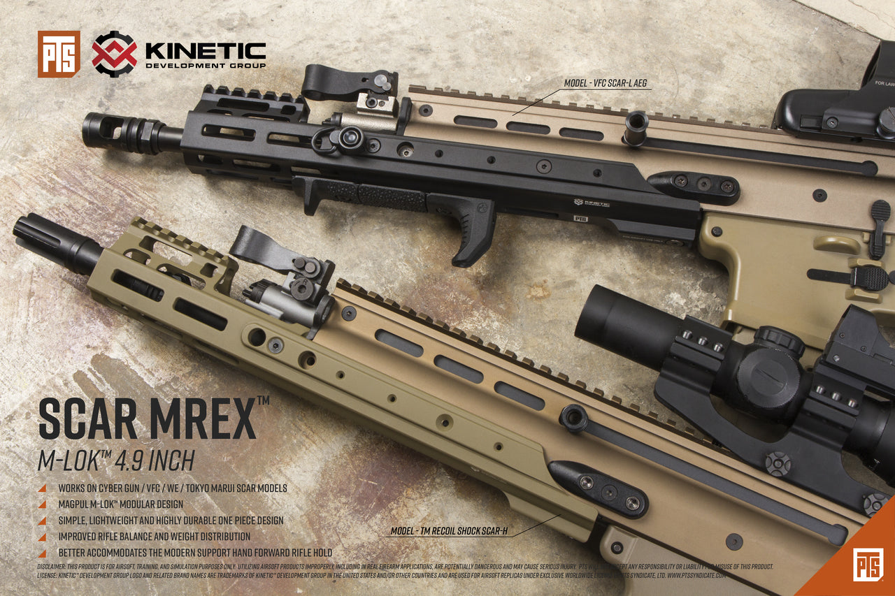 PTS KINETIC SCAR MREX M-LOK 4.9inch RAIL – BlackBlitz Airsoft