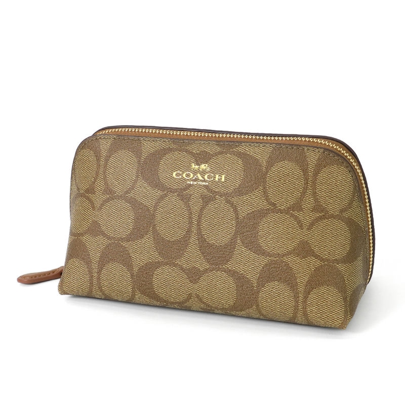 Brandol / COACH コーチ ポーチ シグネチャー コスメポーチ ベージュ