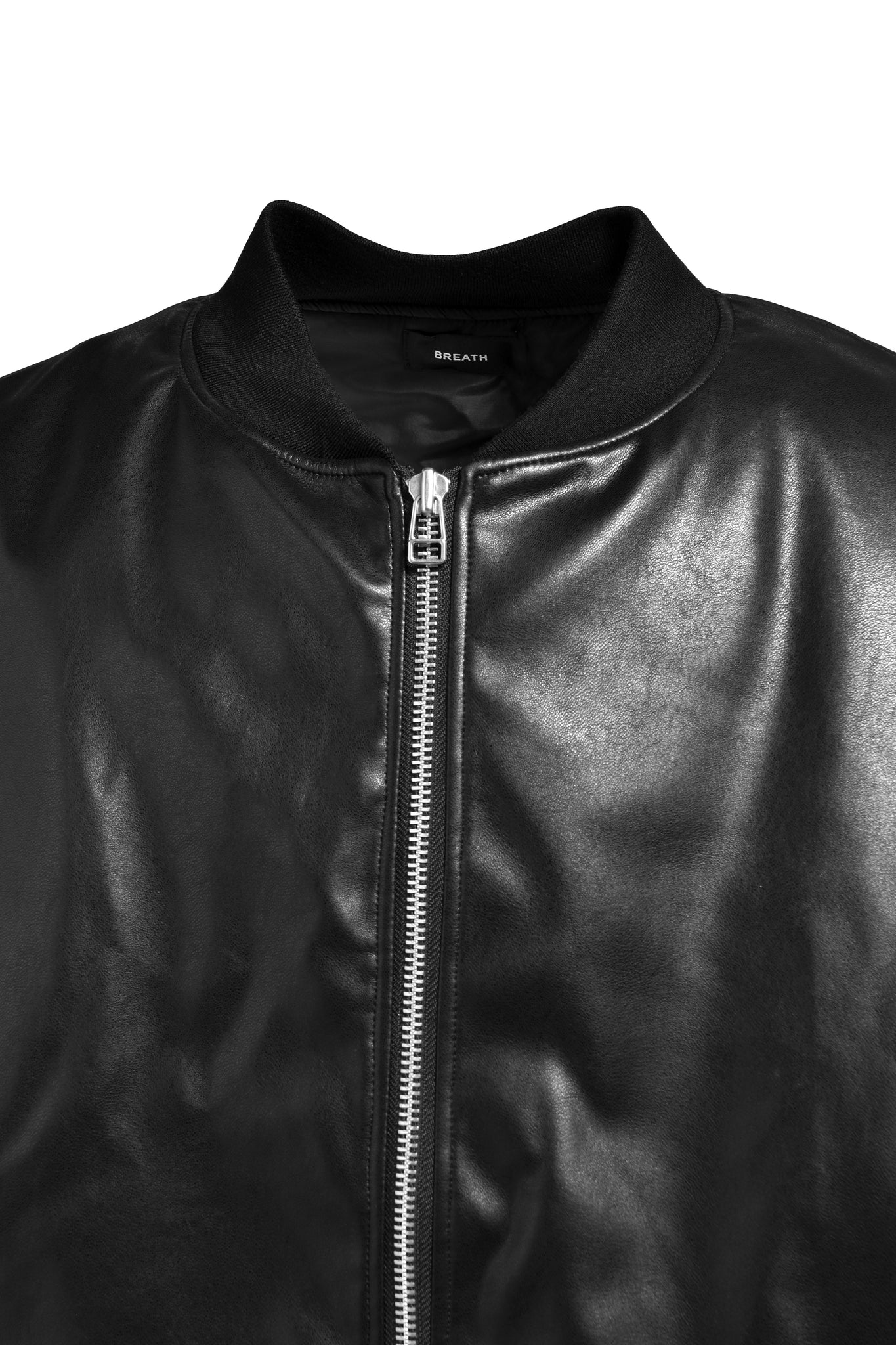 FAUX LEATHER BOMBER JACKET / BLACK｜BREATH ブレス - BAD HOP