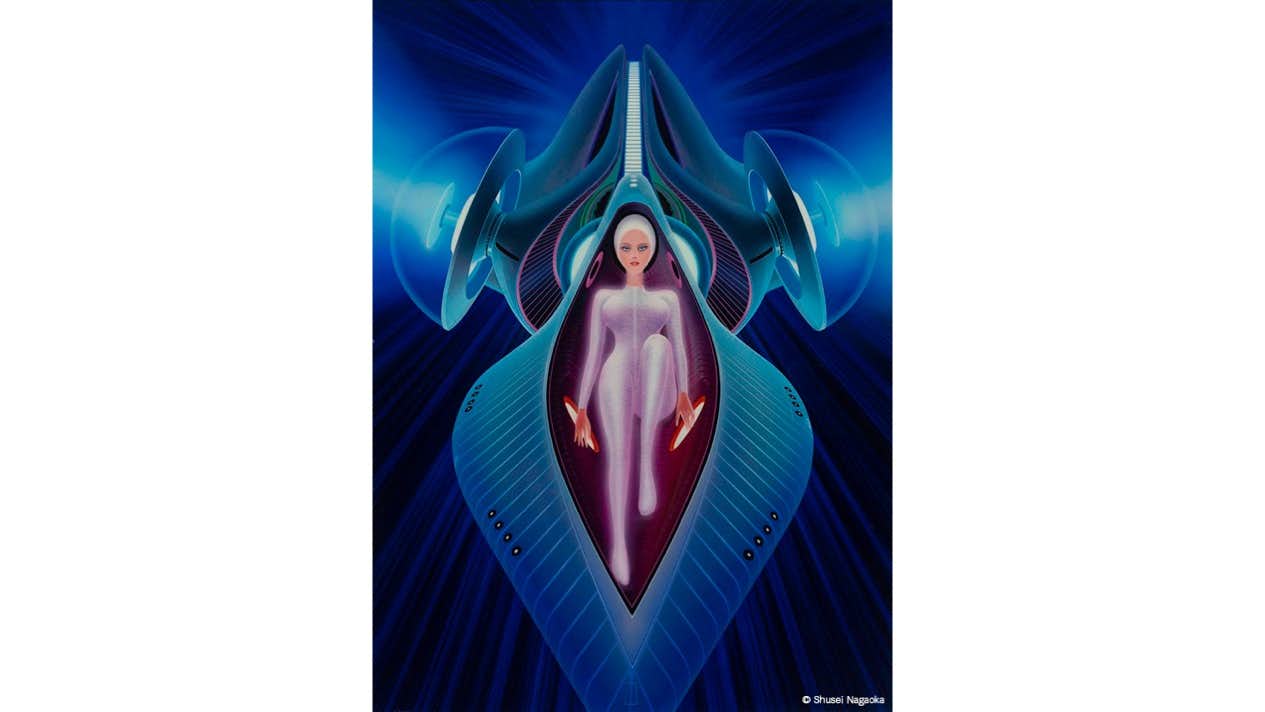 宇宙やSFイラストレーションの原画約70点で構成。長岡秀星の回顧展