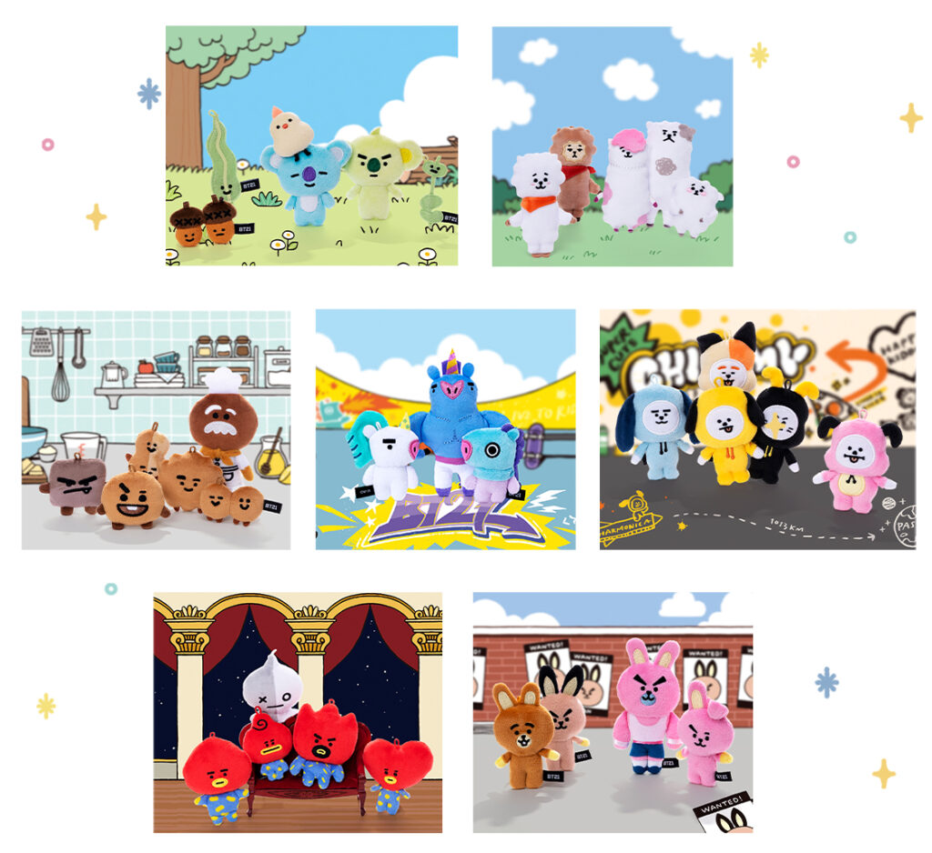 BT21の可愛いファミリーぬいぐるみが発売決定！！発売日・購入方法
