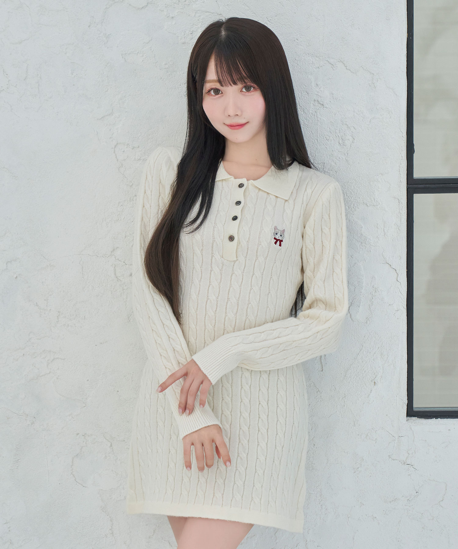 cat emb cable knit o/p – BUNNY APARTMENT