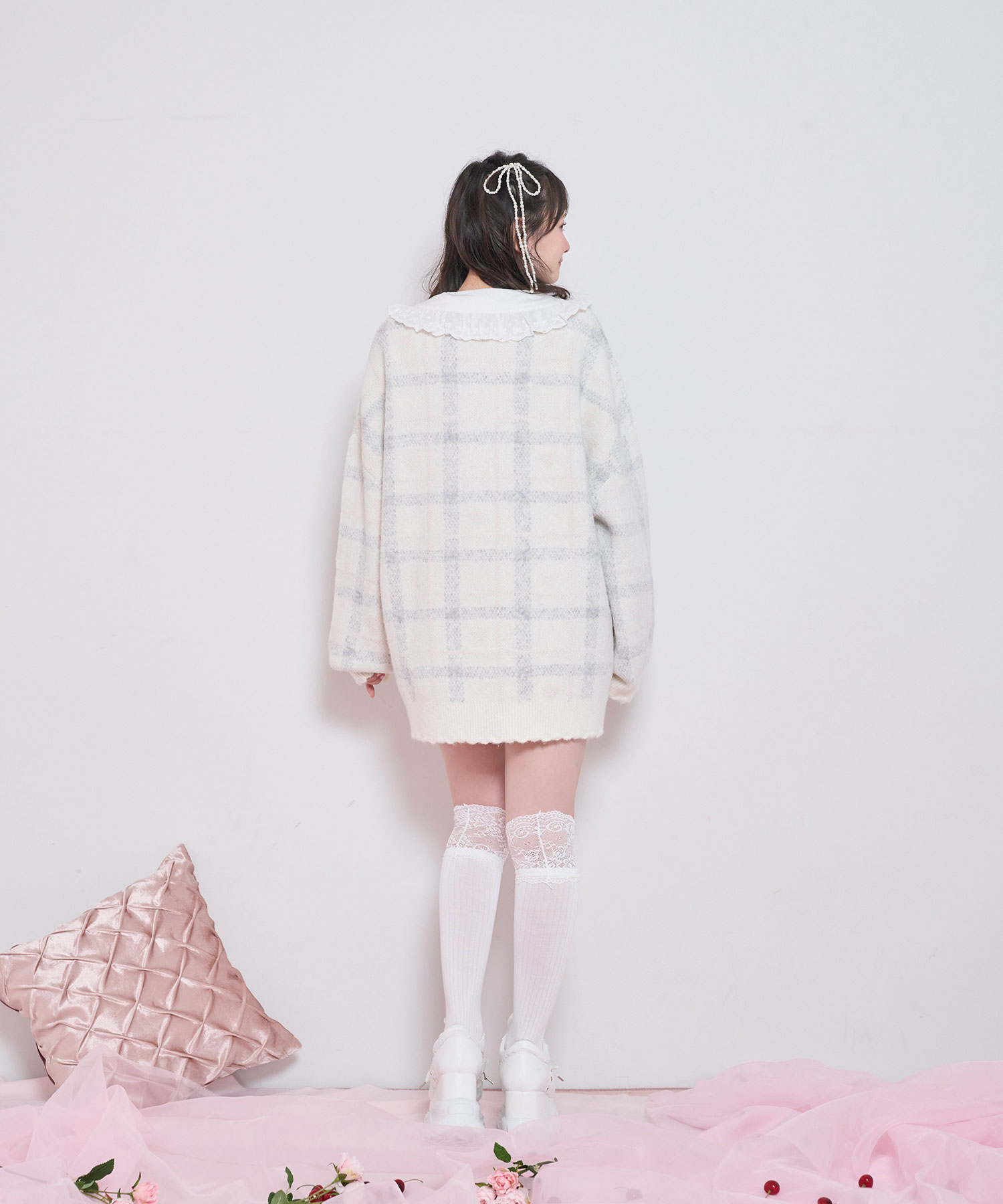 ハートチェックビッグカーディガン – BUNNY APARTMENT