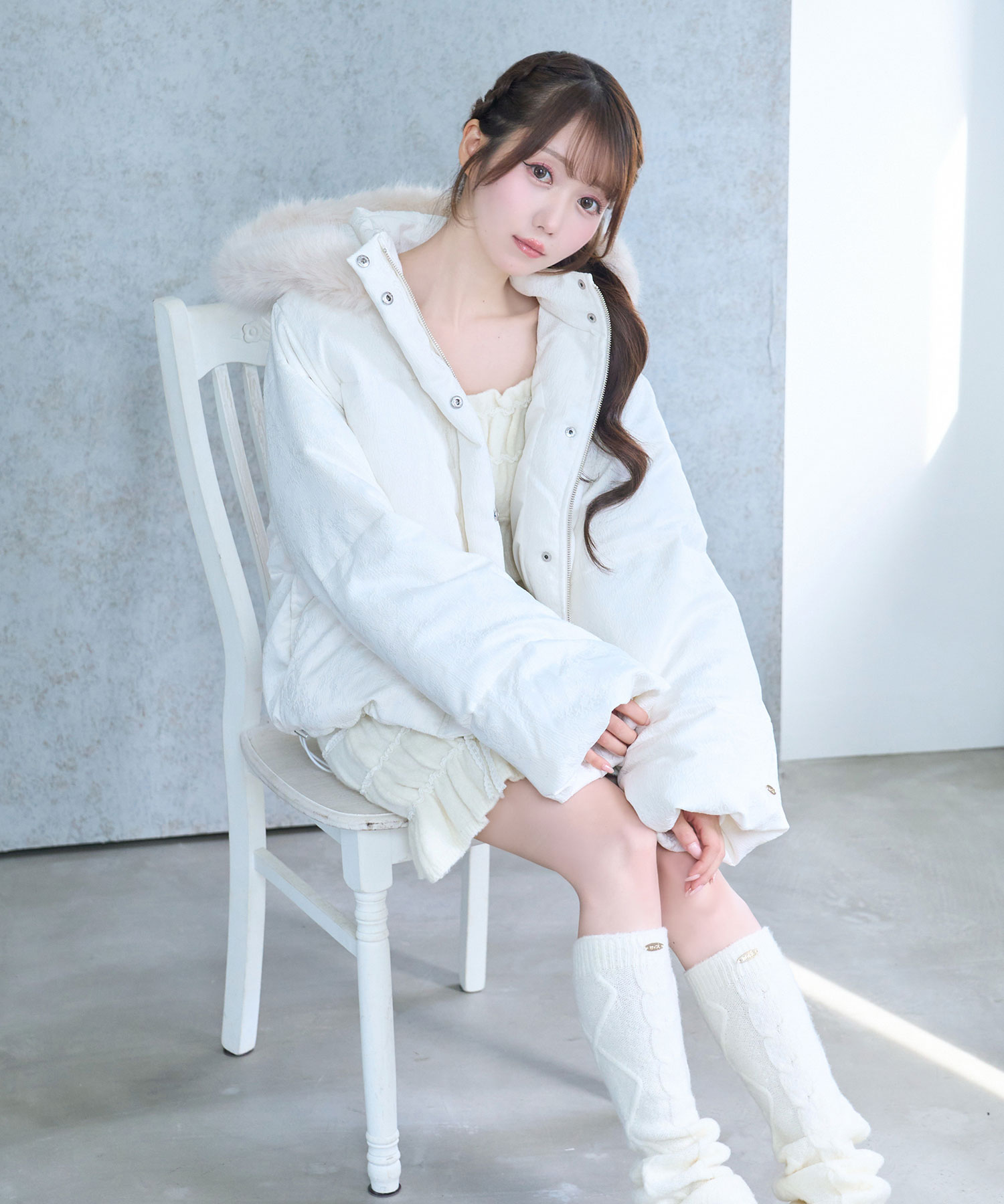 Jaquard mid-length down coat – BUNNY APARTMENT