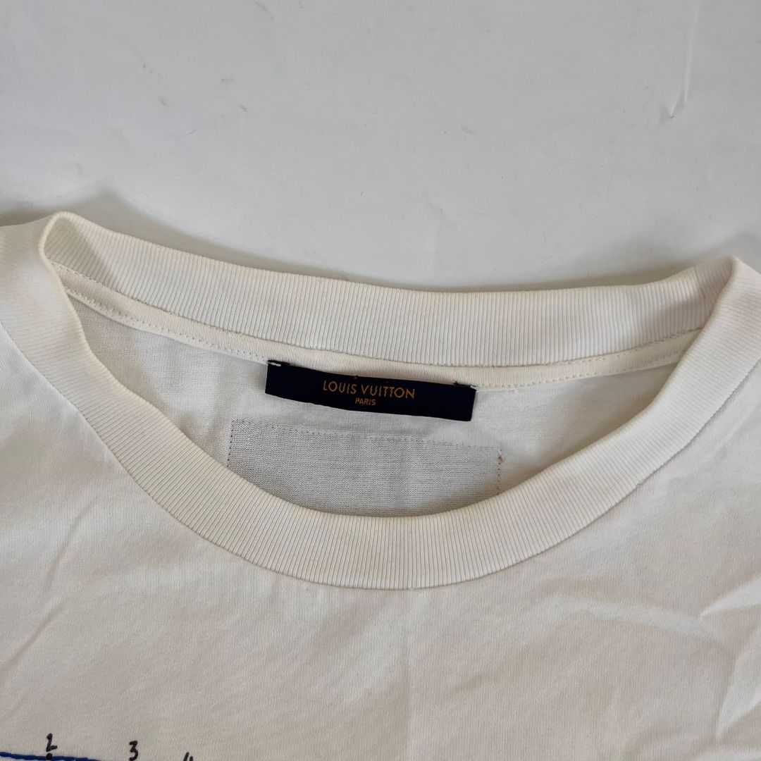 Louis Vuitton White LV Stitch Cotton Short Sleeve T-Shirt - BOPF