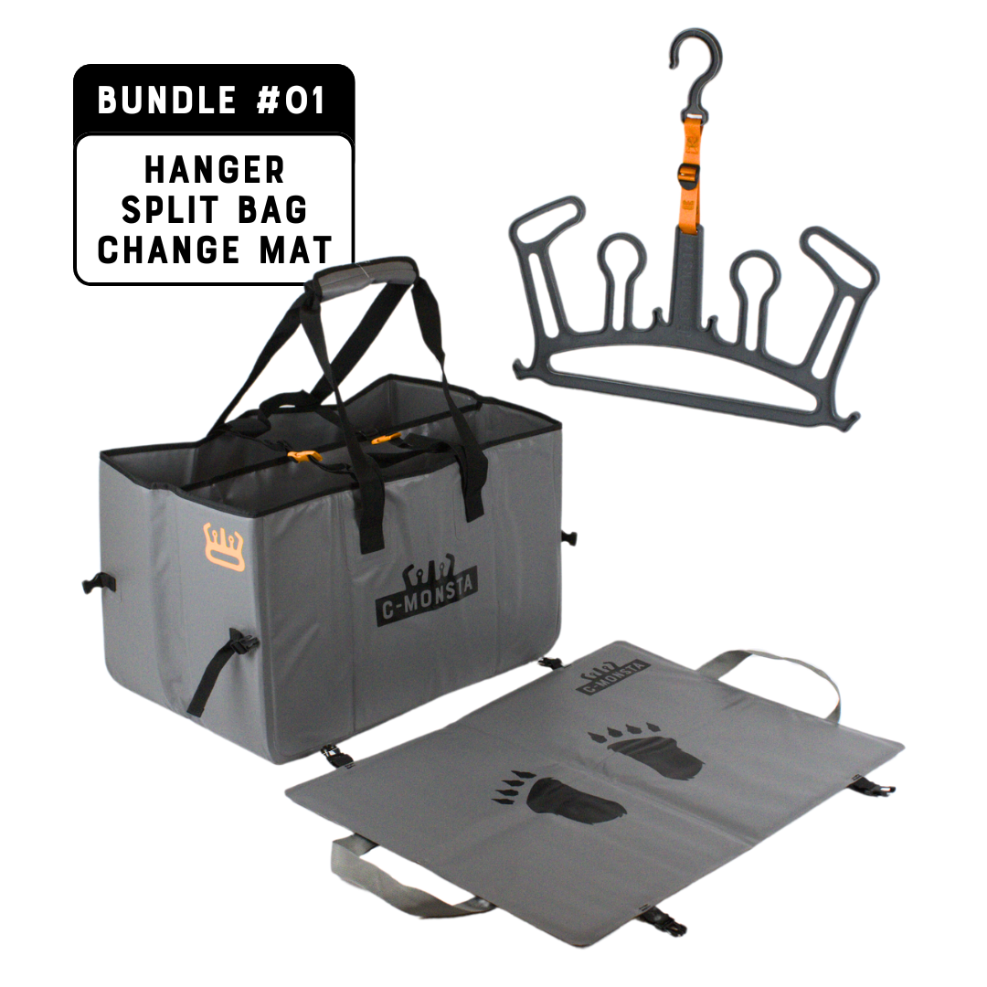 01 Split Bag Heavy Duty, Orange Hanger and Changing Mat Bundle (UK