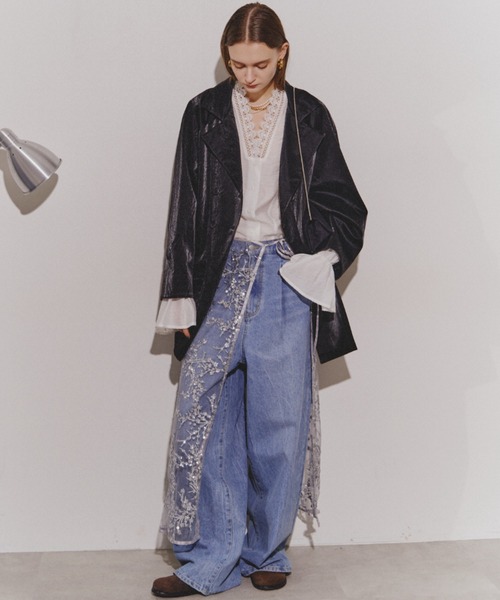 yae（ヤエ）の「Flower spangle wrap skirt/フラワースパンコール