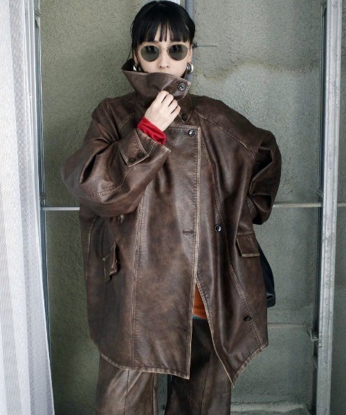 USED LIKE SYNTHETIC LEATHER JACKET（ライダースジャケット）｜Ameri