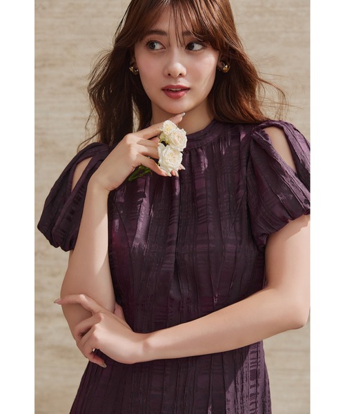Bloom-Sleeve Jacquard Dress（ワンピース）｜Her lip to（ハーリップ