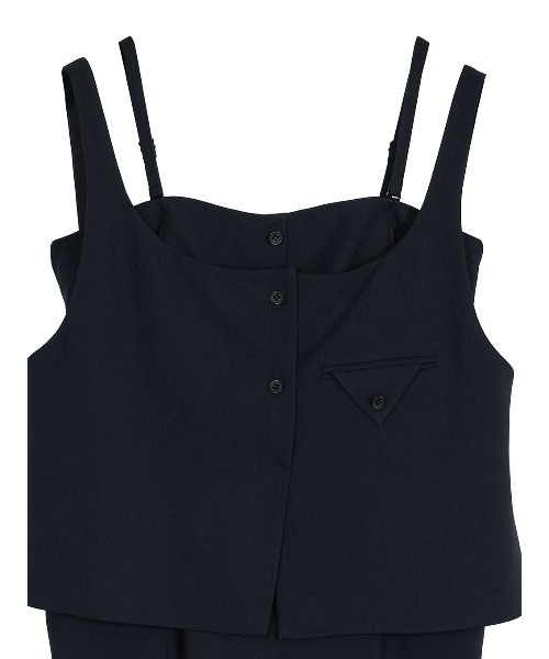 Ameri（アメリ）の「VEST SET BARE TOP ROMPERS（つなぎ