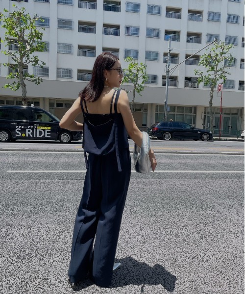 Ameri（アメリ）の「VEST SET BARE TOP ROMPERS（つなぎ