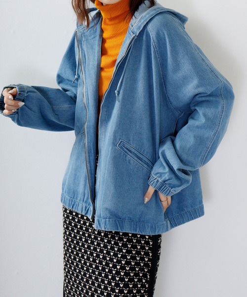 セール】12oz デニム フードジャケット セットアップ対応（デニム