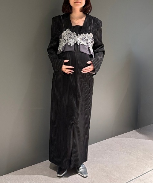 ANDRESD（アンドレスド）の「ピンストライプテーラードビスチェドレス