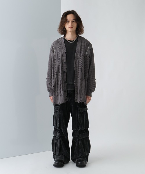 HARE（ハレ）の「BIGダメージZIPカーディガン(HARE)（カーディガン