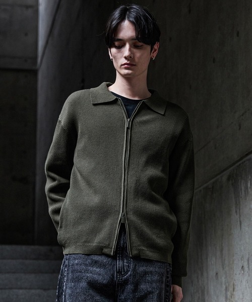 CLEL】Minimal Collar Drivers Knit Shirt/ ミニマルカラードライバー