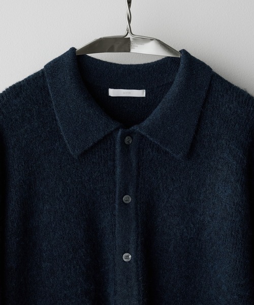 WYM MOHAIR BLEND KNIT SHIRT CARDIGAN ・M WYM LIDNM | MOHAIR BLEND