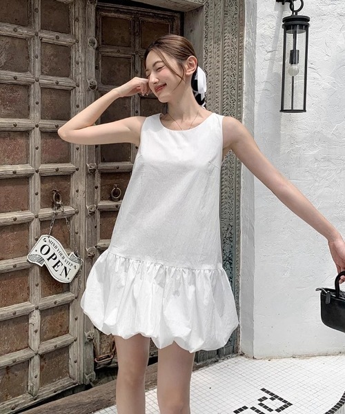 セール】バルーン シルエット ノースリーブ ワンピース（ワンピース