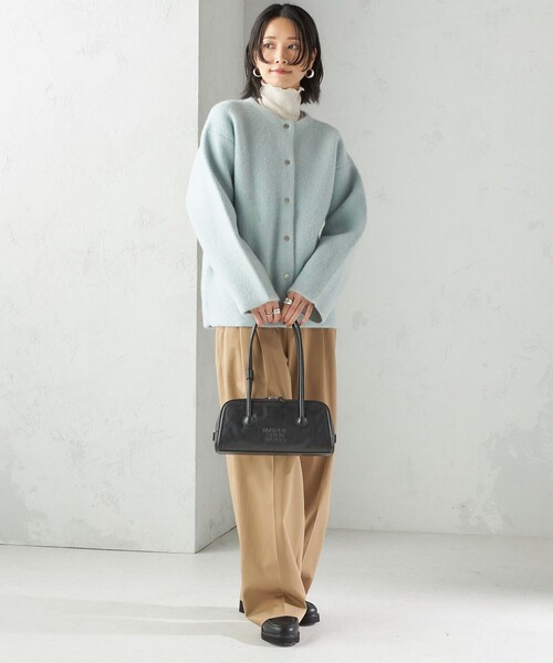 セール】フォックス ブレンド ノーカラー ニット コート（ノーカラー