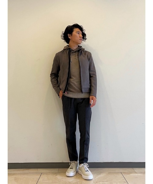 AOURE（アウール）の「ポンチスェード シングルライダースジャケット