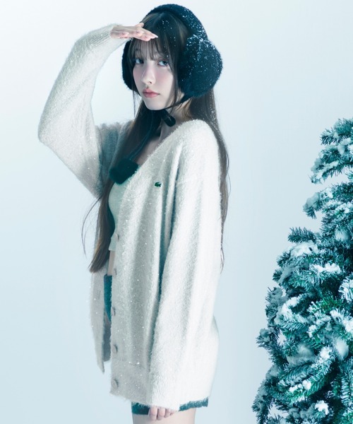 セール】LACOSTE/ラメニットカーディガン（カーディガン/ボレロ