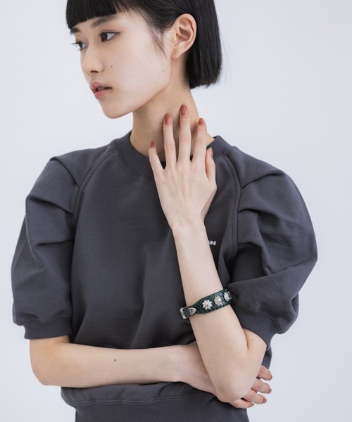 TOGA TOO/トーガトゥ】Concho leather bangle/コンチョレザーバングル
