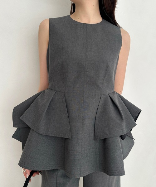 オブジェクトフレアトップス（シャツ/ブラウス）｜anuans（ア