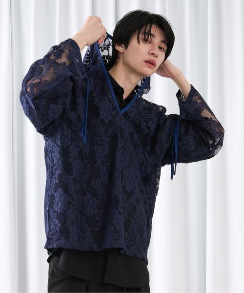 キーネックレースフーディ（パーカー）｜Ellno Loset（エルノロゼット