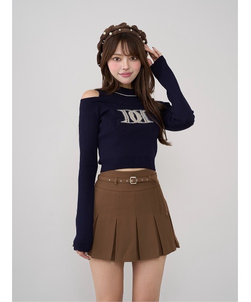 レイヤードライクロゴニットトップス（ニット/セーター）｜Darich