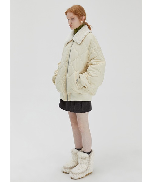 ボアカラーキルティングブルゾン FD22M008【Fano Studios