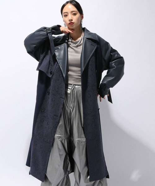 HARE（ハレ）の「フェイクレザーイソザイトレンチコート(HARE