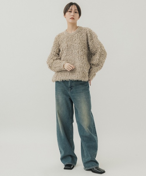 CLANE/クラネ】MIX LOOP MOHAIR KNIT TOPS/ミックスループモヘアニット