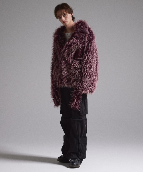 GRANCY】Fur Boa Riders Jacket / ファーボアライダースジャケット