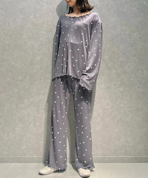 gelato pique（ジェラートピケ）の「ハート柄リブプルオーバー（ルーム