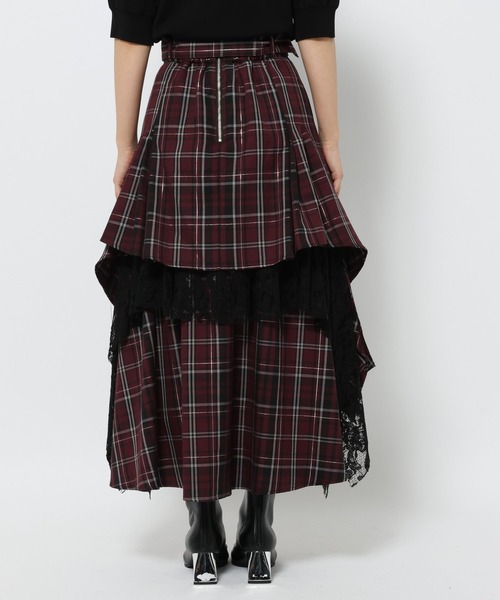 HARE（ハレ）の「タータンチェックティアードスカート(HARE)（スカート