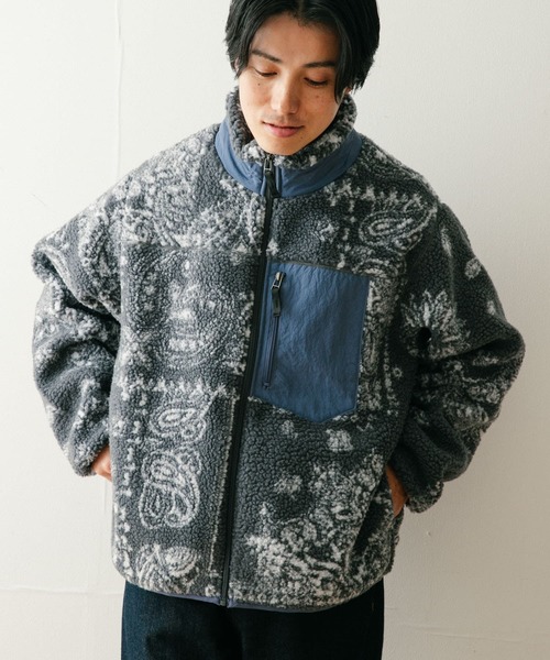 セール】バンダナ柄 ZIP UP ボアブルゾン（ブルゾン）｜ITEMS