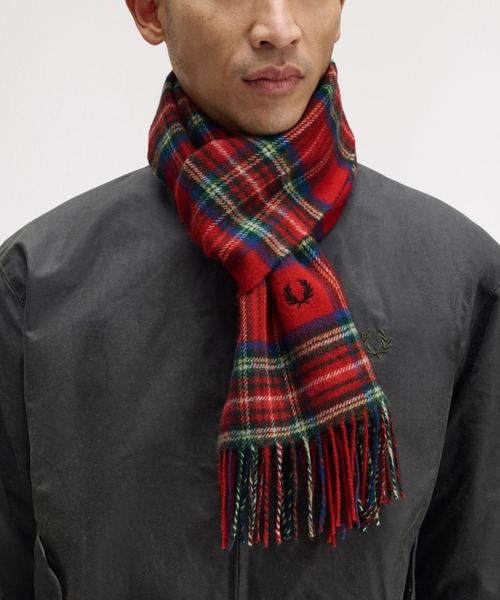 セール】Lambswool Tartan Scarf／ラムウールタータンチェックマフラー