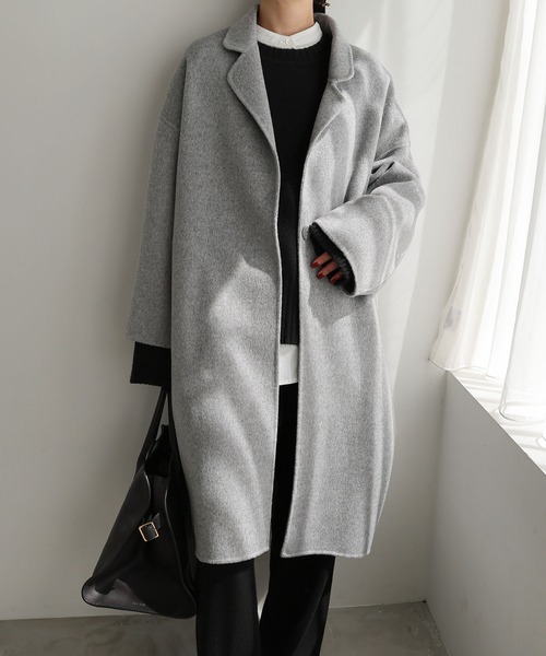 セール】【新色追加】リバーロングコクーンコート（チェスターコート