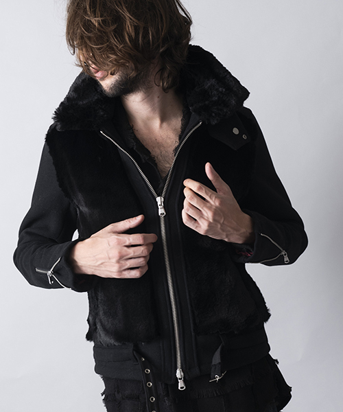 NO ID.（ノーアイディ）の「mj5961-ウール×フェイクファーグリズリー