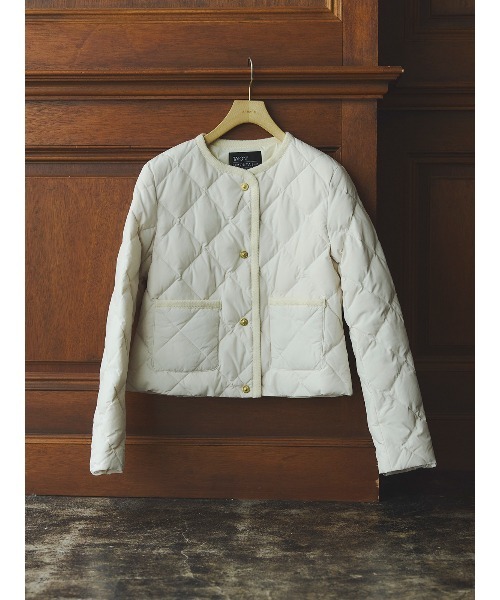 TAION×anuans】ノーカラーキルティングショートダウン（ダウン