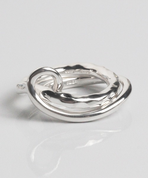 SILVER925シルバー変形2連リング/レディース/メンズ/（リング）｜e.m.