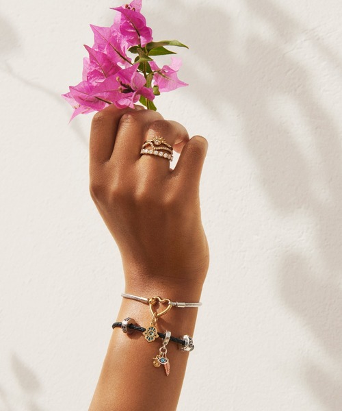 セール】Pandora Momemnts ラウンド クラスプ ブルー ブレイデッド