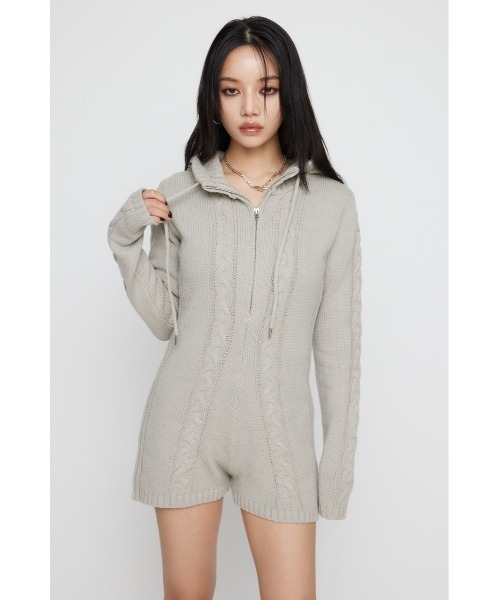 LAGUA GEM（ラグアジェム）の「CABLE ニットロンパース（つなぎ