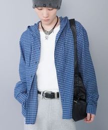 チェック フード付き ネルシャツ」に該当するメンズのシャツ/ブラウス