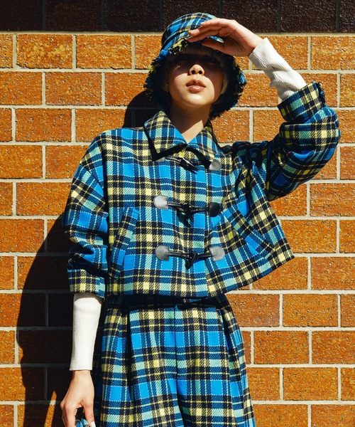 moyan ecri（モヤン エクリ）の「ショートダッフルチェックコート