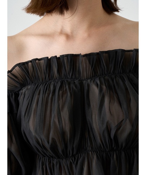 SNIDEL（スナイデル）の「Sustainableギャザーオフショルブラウス