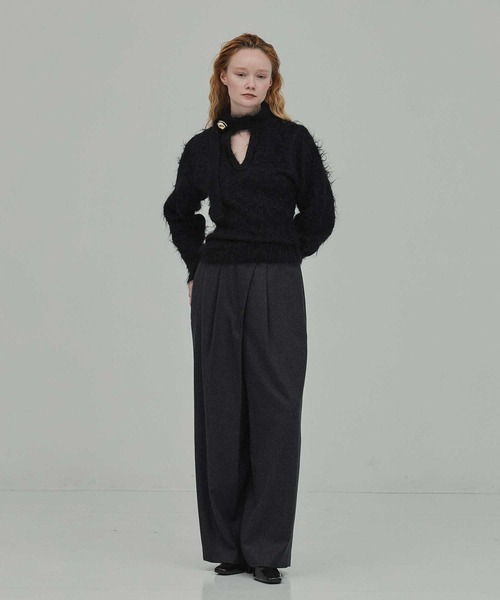 HARUNOBUMURATA/ハルノブムラタ】IRENA/ボウタイシャギーニットプル