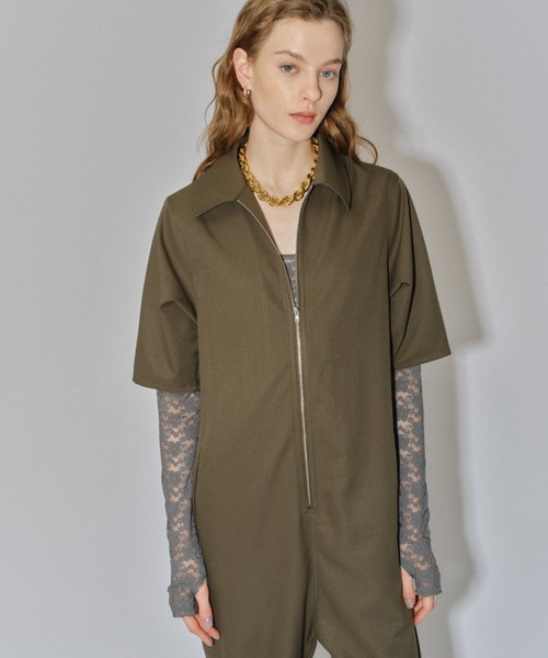 セール】Short sleeve jumpsuit / ショートスリーブジャンプスーツ