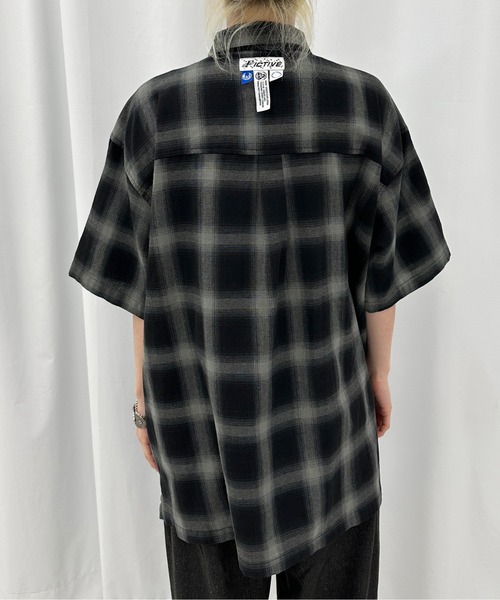 ジップアップオンブレチェックシャツ（シャツ/ブラウス）｜sedacle