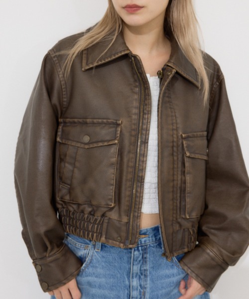 SLY（スライ）の「【2サイズ展開】AGING F/LEATHER FLIGHT JK