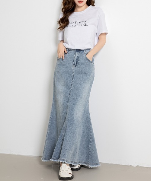 セール】[大きいサイズあり/ロング丈] 旬のY2Kスタイルに。切りっ